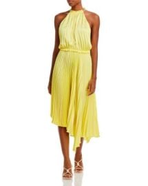 ALC Claudia Pleated Asymmetric Midi Dress Bloomingdales at Bloomingdales