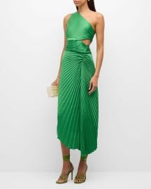 ALC Dahlia Pleated One-Shoulder Maxi Dress at Neiman Marcus