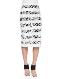 ALC Della Striped Netted Pencil Skirt at Neiman Marcus