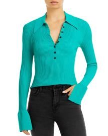 ALC Eleanor Ribbed Polo Sweater Bloomingdales at Bloomingdales