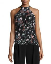 ALC Iggy Floral-Print Halter Top at Neiman Marcus