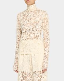 ALC Indy Lace Turtleneck Top at Neiman Marcus