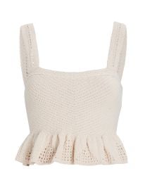 ALC Jace Ruffled Crochet Crop Top at Intermix