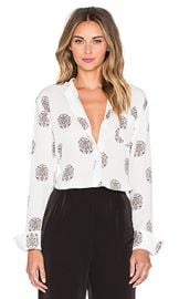 ALC Julie Blouse in White Black and Pink at Revolve