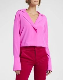 ALC Kinsley Collared Long Sleeve Blouse at Neiman Marcus