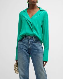 ALC Kinsley Collared Long Sleeve Blouse at Neiman Marcus