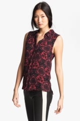 ALC Mackay Print Silk Top in Red at Nordstrom