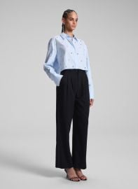 ALC Mackie Embellished Cropped Cotton Shirt ALCltdcom at A.L.C.