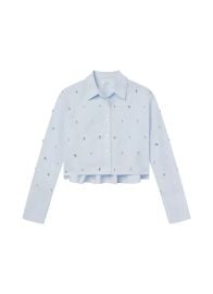 ALC Mackie Embellished Cropped Cotton Shirt ALCltdcom at A.L.C.