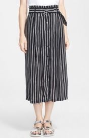 ALC McDermott Stripe Silk Midi Skirt at Nordstrom