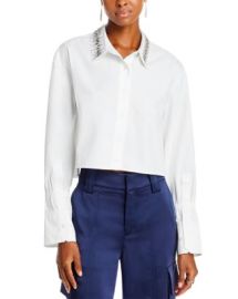 ALC Monica II Embellished Cropped Cotton Shirt Bloomingdales at Bloomingdales