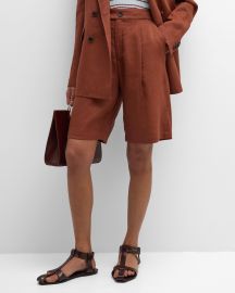 ALC Nico Tailored Linen-Blend Shorts at Neiman Marcus