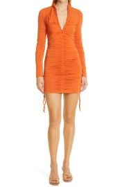 ALC Nolan Zip Ruched Mock Neck Mini Dress at Nordstrom