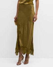 ALC Olivia Satin and Lace Midi Skirt at Neiman Marcus