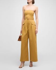 ALC Presley Strapless Belted Jumpsuit at Neiman Marcus