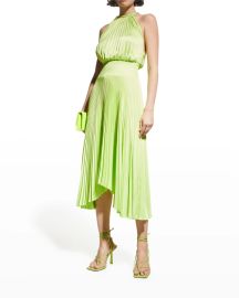 WornOnTV: Sara’s lime pleated halter dress on The View | Sara Haines ...