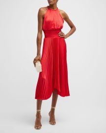 ALC Renzo II Sleeveless Pleated Midi Dress at Neiman Marcus