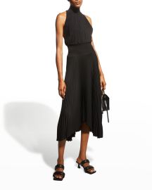 ALC Renzo Pleated Halter Dress at Neiman Marcus