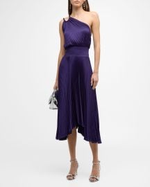 ALC Ruby Pleated One-Shoulder Dress at Neiman Marcus