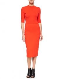 ALC Scoppa Cutout-Back Sheath Dress Rouge at Neiman Marcus