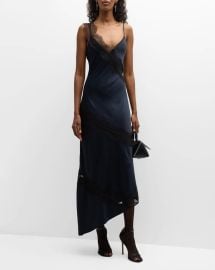 ALC Soleil Satin Lace Asymmetric Maxi Dress Neiman Marcus at Neiman Marcus