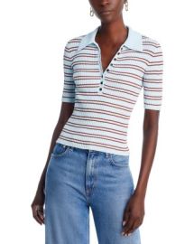 ALC Sydney Striped Polo Top Bloomingdales at Bloomingdales