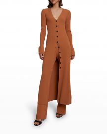 ALC Tamara Rib Flare-Cuff Sweaterdress at Neiman Marcus