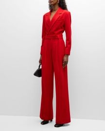 ALC Tatum Tailored Crisscross Wide-Leg Jumpsuit at Neiman Marcus