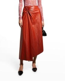 ALC Tracy Pleated Side-Ruched Faux Leather Maxi Skirt at Neiman Marcus