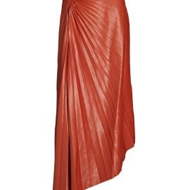 ALC Tracy Vegan Leather Midi Skirt In Red at Intermix