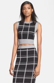 ALC and39Scottand39 Embroidered Check Crop Top at Nordstrom