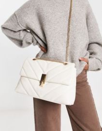 ALDO Rhiladia large quilted cross body bag in white at ASOS