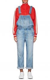 ALEK DENIM STRAIGHT CROP OVERALLS at Barneys