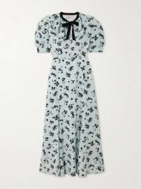 ALESSANDRA RICH Bow-detailed floral-print silk crepe de chine maxi dress NET-A-PORTER at Net a Porter