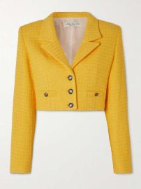 ALESSANDRA RICH Cropped boucl-tweed jacket NET-A-PORTER at Net a Porter