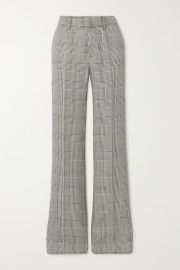 ALESSANDRA RICH Pleated Prince of Wales checked wool straight-leg pants NET-A-PORTER at Net a Porter