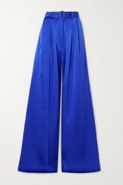 ALEX PERRY Landon belted pleated satin-crepe wide-leg pants NET-A-PORTER at Net a Porter