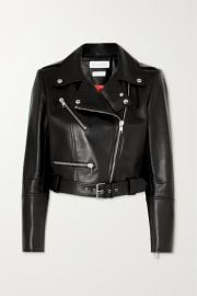 ALEXANDER MCQUEEN Belted leather biker jacket NET-A-PORTER at Net a Porter