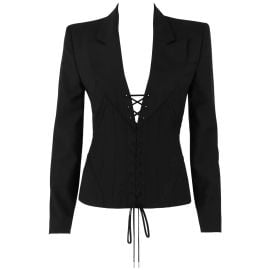 ALEXANDER McQUEEN SS 2002 quotDance of the Twisted Bullquot Black Corseted Blazer 44 For Sale at 1stDibs at 1st Dibs