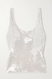 ALEXANDER WANG Sequined ribbed-knit tank NET-A-PORTER at Net a Porter