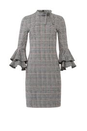 ALEXIA ADMOR PLAID RUFFLE SLEEVE DRESS at Rent The Runway