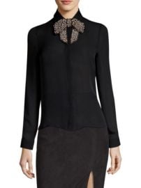 ALICE + OLIVIA - WILLA EMBELLISHED BOW BLOUSE at Saks Fifth Avenue