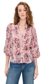 ALICE + OLIVIA Arlette Collared Blouse Mystic Garden English Rose XL at Shopbop