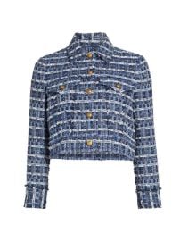 ALICE + OLIVIA Chloe Tweed Boxy Crop Jacket | Saks Fifth Avenue at Saks Fifth Avenue