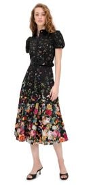 ALICE + OLIVIA Henrietta Midi Dress Solar Strength Black 12 at Shopbop