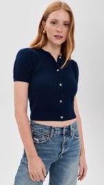 ALICE + OLIVIA Sabine Puff Sleeve Crop Cardigan | Shopbop at Shopbop
