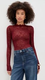 ALICE + OLIVIA Taeyn Lace Crew Neck Bodysuit | Shopbop at Shopbop