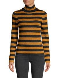 ALICE  OLIVIA - ROBERTA METALLIC STRIPE TURTLENECK TOP at Saks Fifth Avenue