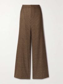 ALICE OLIVIA Deanna Prince of Wales checked recycled-jacquard flared pants NET-A-PORTER at Net a Porter