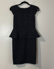 ALICE OLIVIA Victoria Peplum Dress Soze 2 Navy Leopard Velvet Cocktail Party eBay at eBay